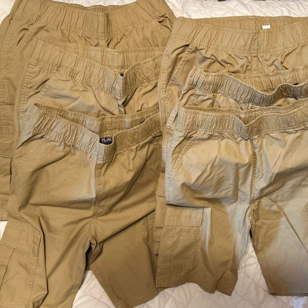 The Children’s Place Boys Pull-On Cargo Shorts 6-Packs-Flax Color,Sz.12,uniform